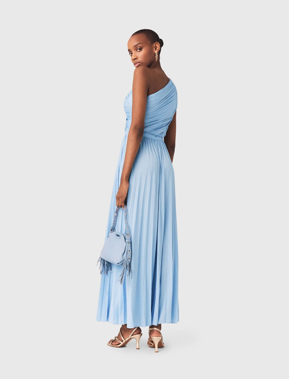 Maje Discount / Asymmetrical pleated maxi dress