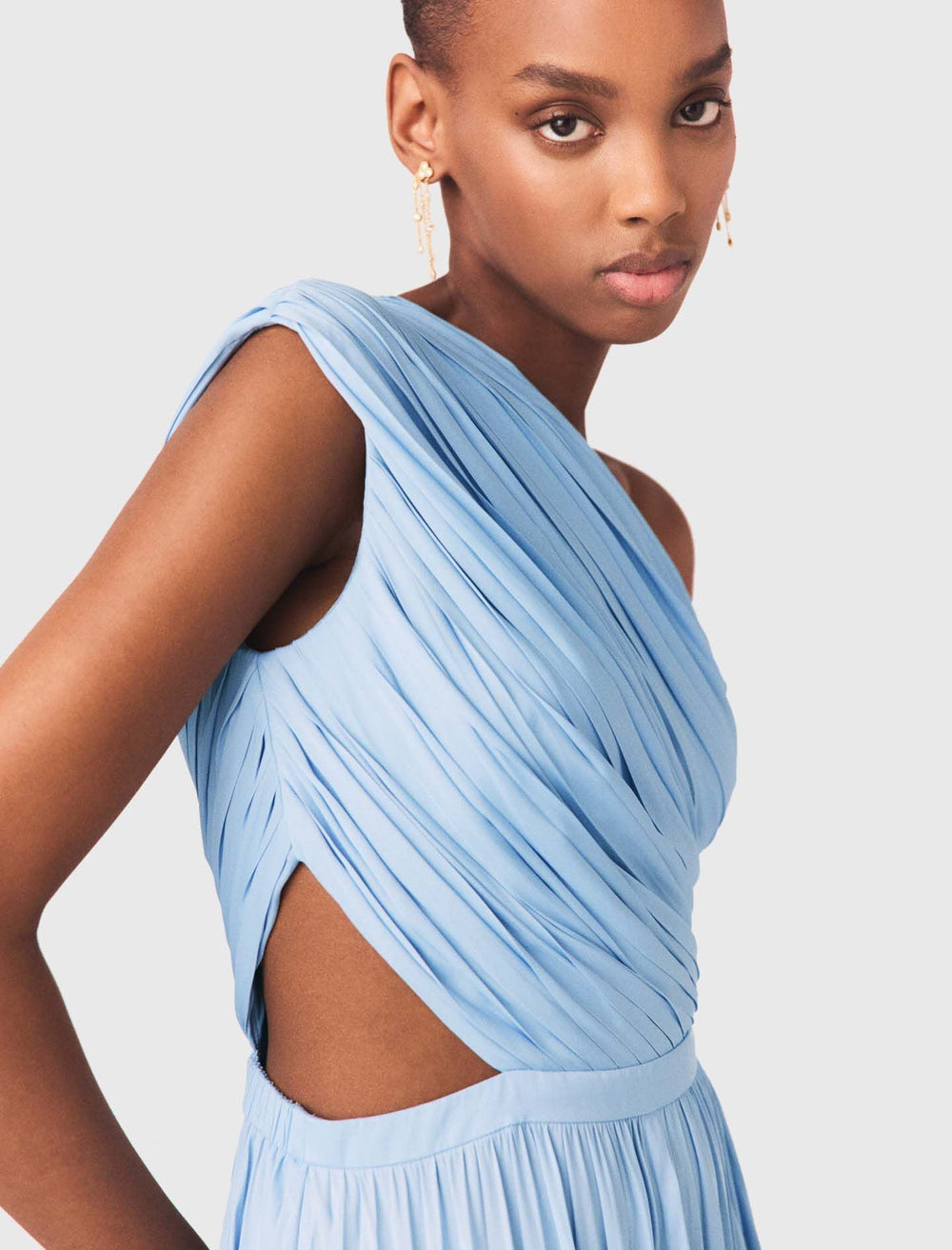Maje Discount / Asymmetrical pleated maxi dress