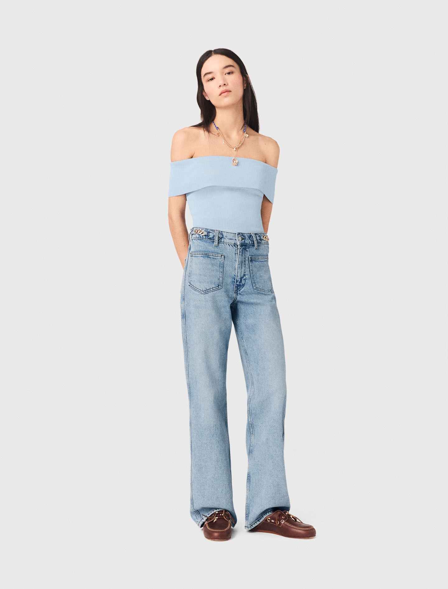 Maje Outlet / Bardot rib knit top
