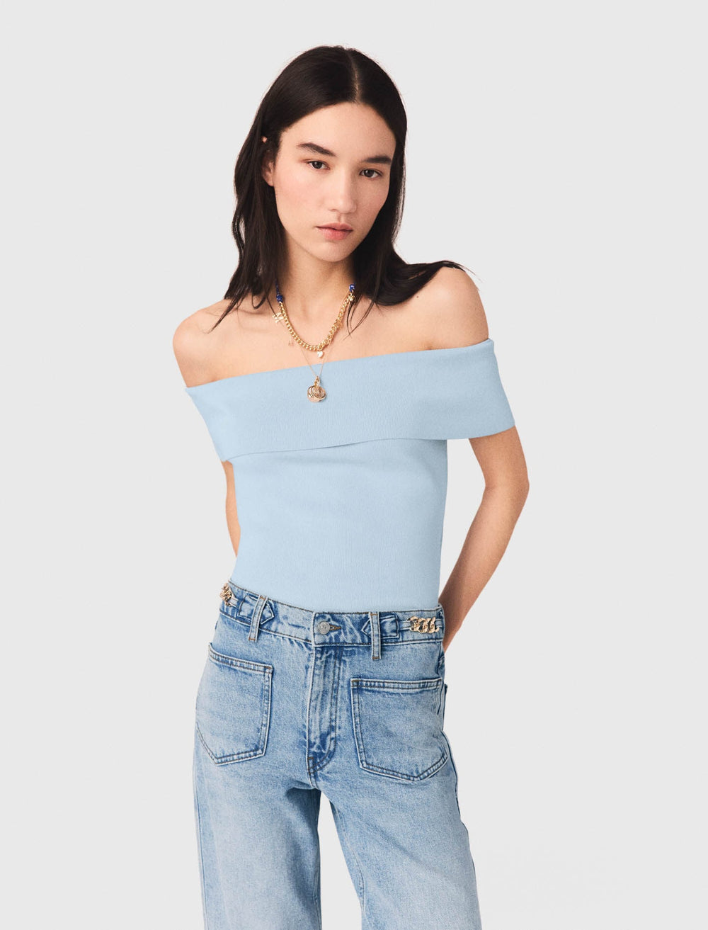 Maje Outlet / Bardot rib knit top