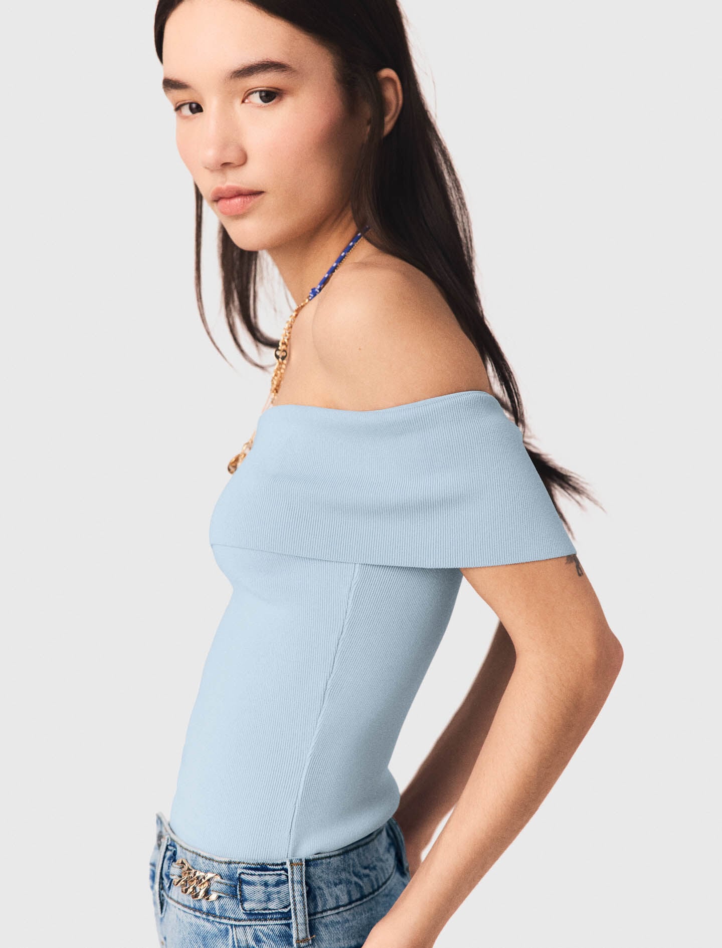 Maje Outlet / Bardot rib knit top