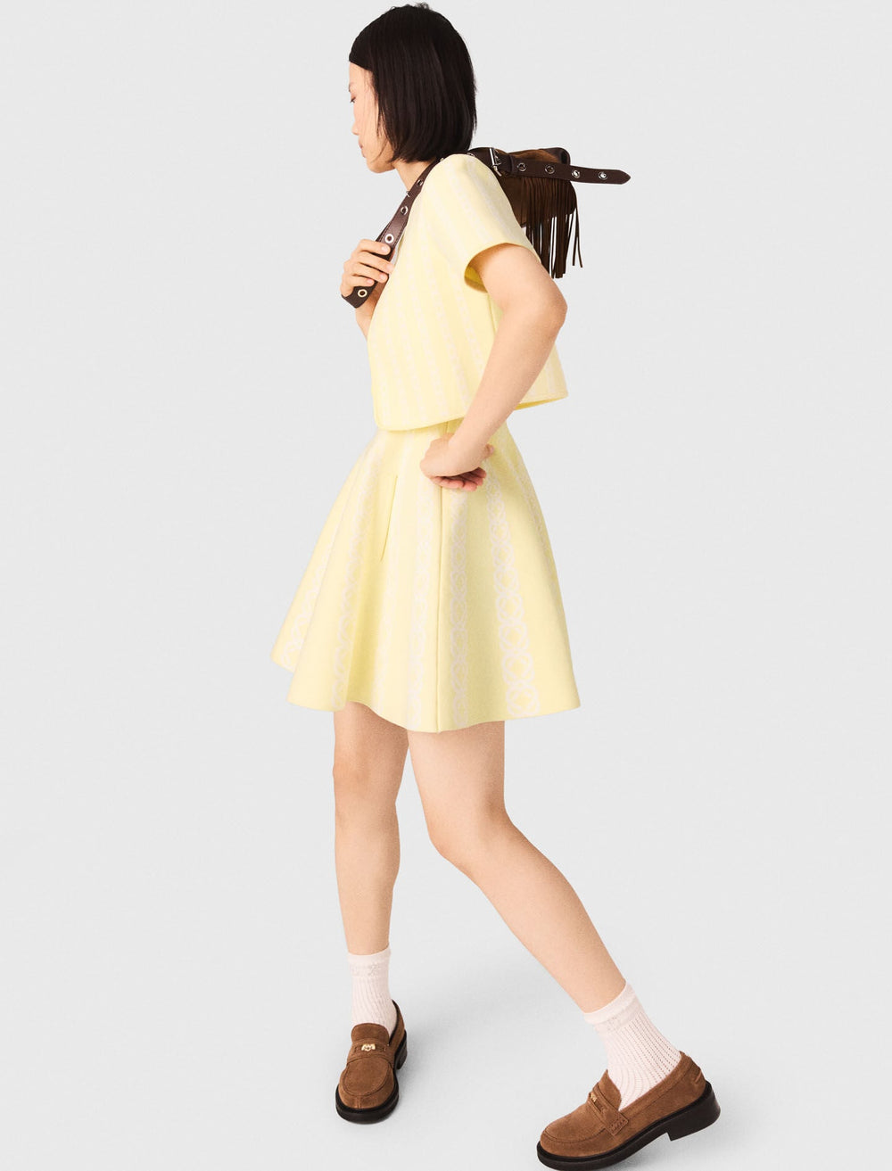 Maje Online / Cropped fancy knit cardigan
