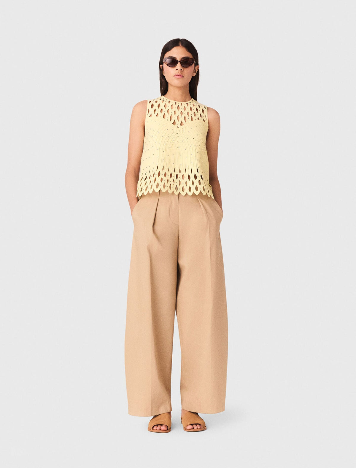 Maje Shop / Crochet rhinestone top