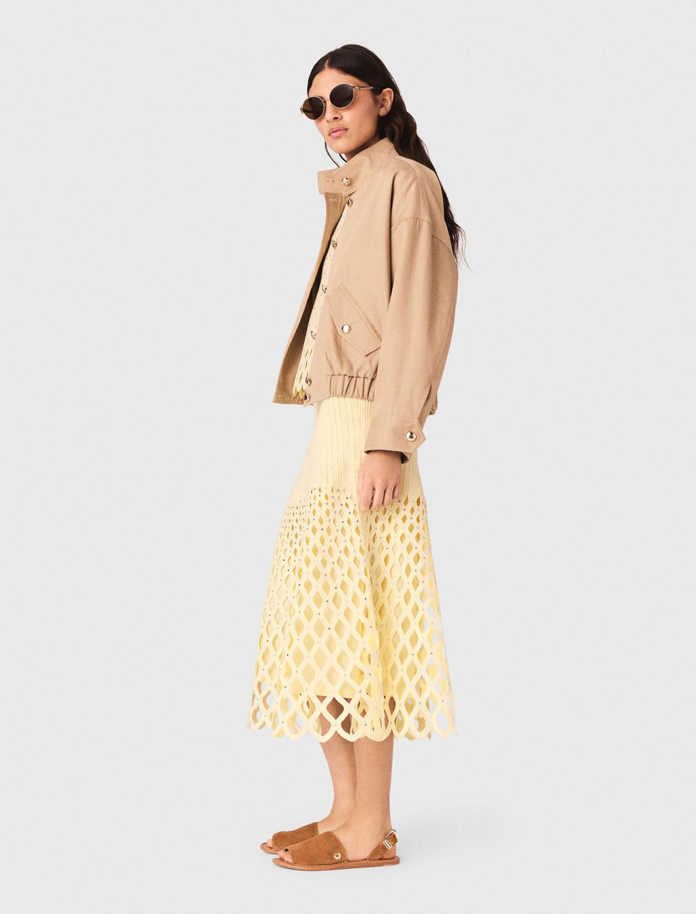 Maje New / Crochet rhinestone skirt
