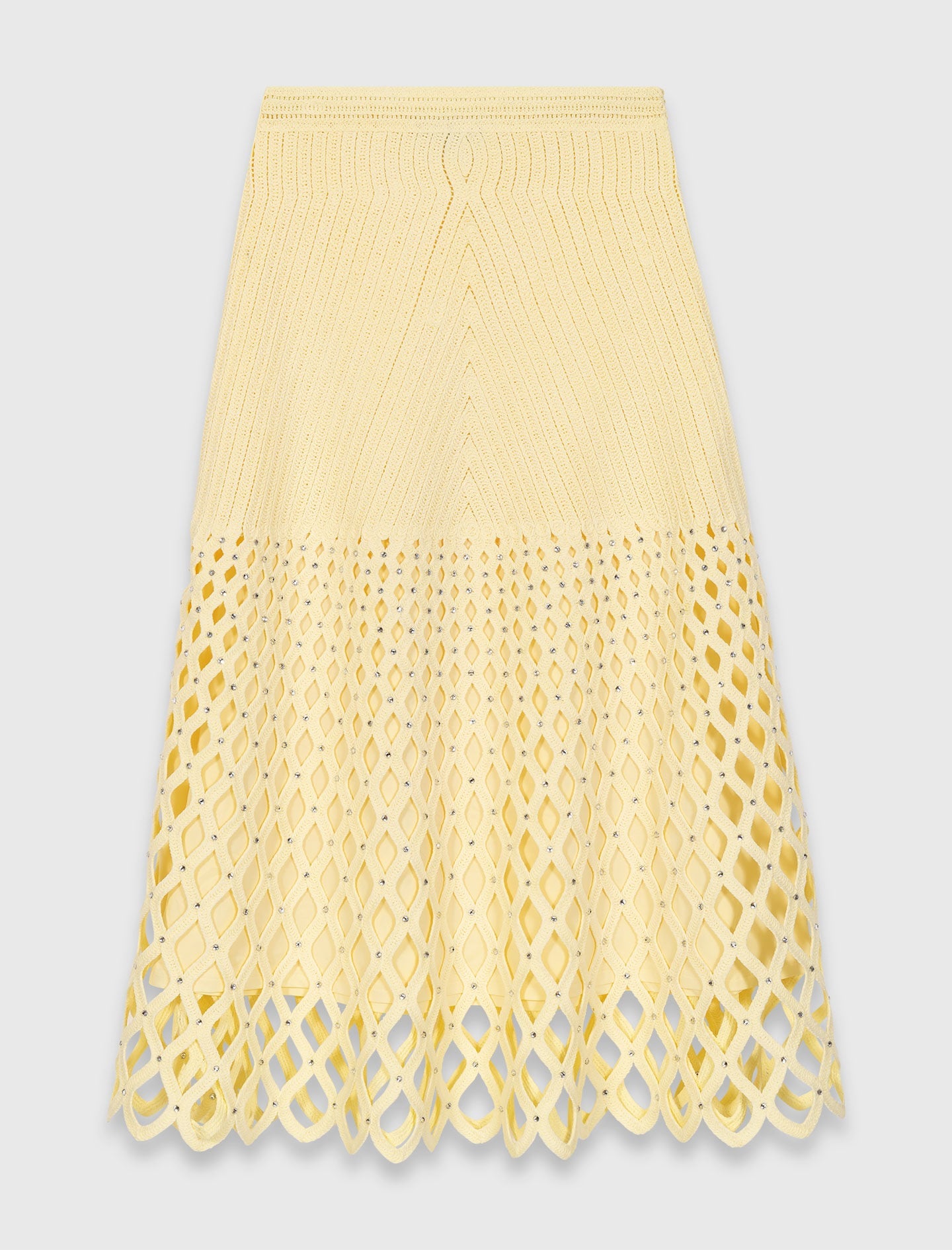 Maje New / Crochet rhinestone skirt