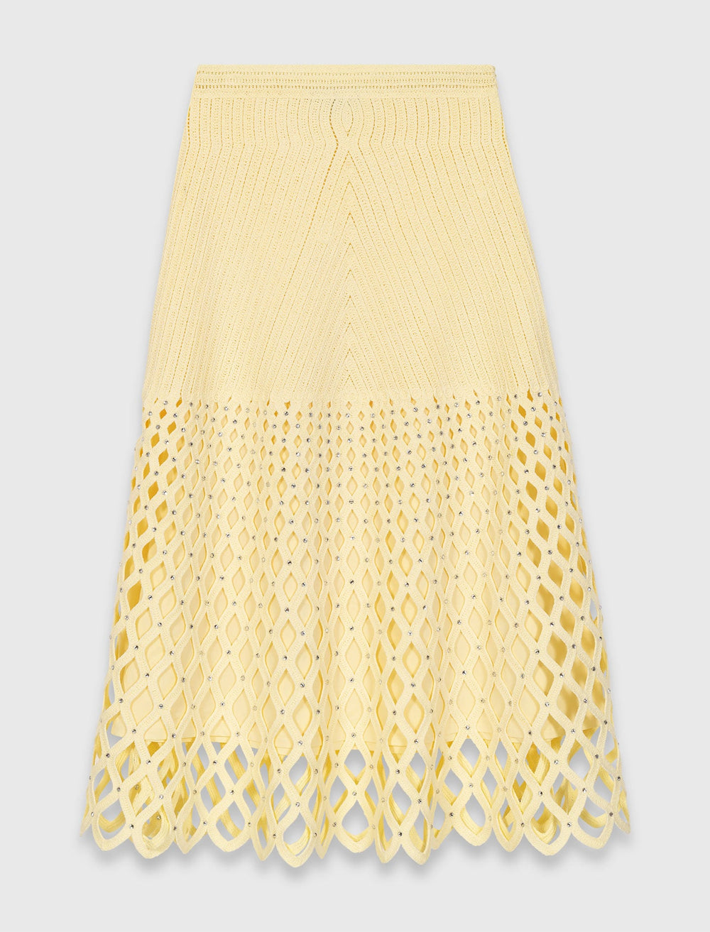 Maje New / Crochet rhinestone skirt