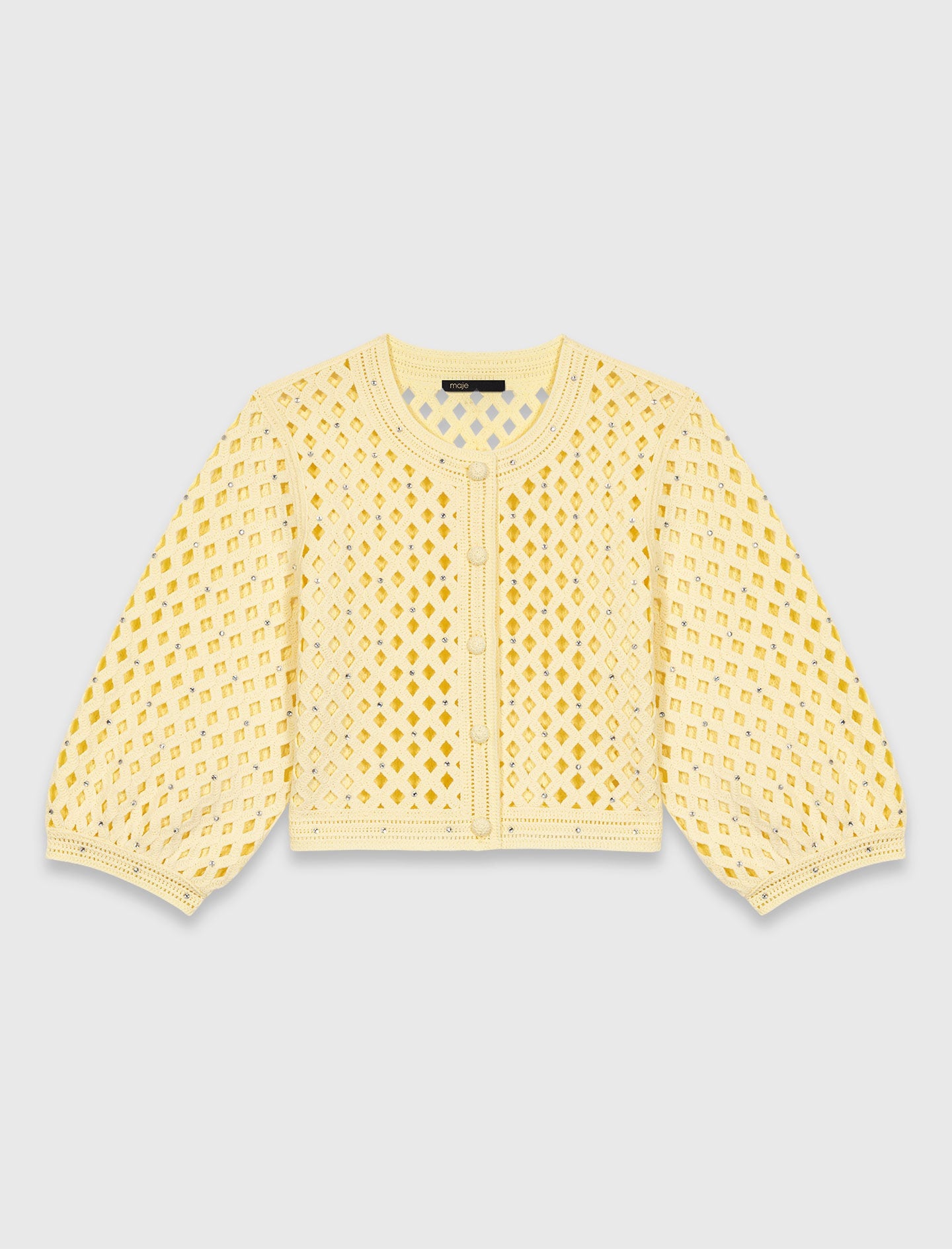 Maje Discount / Crochet Rhinestone Cardigan