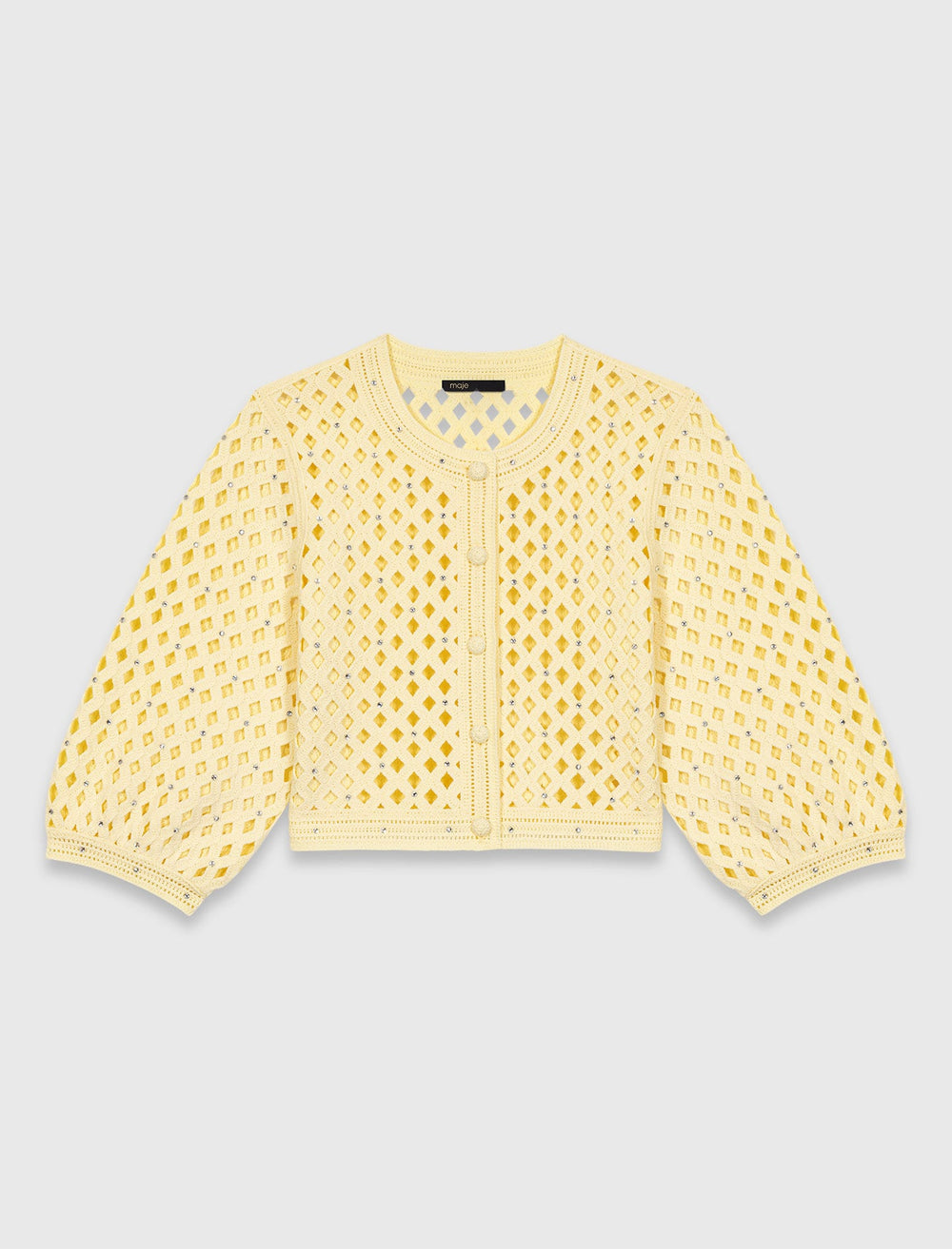 Maje Discount / Crochet Rhinestone Cardigan