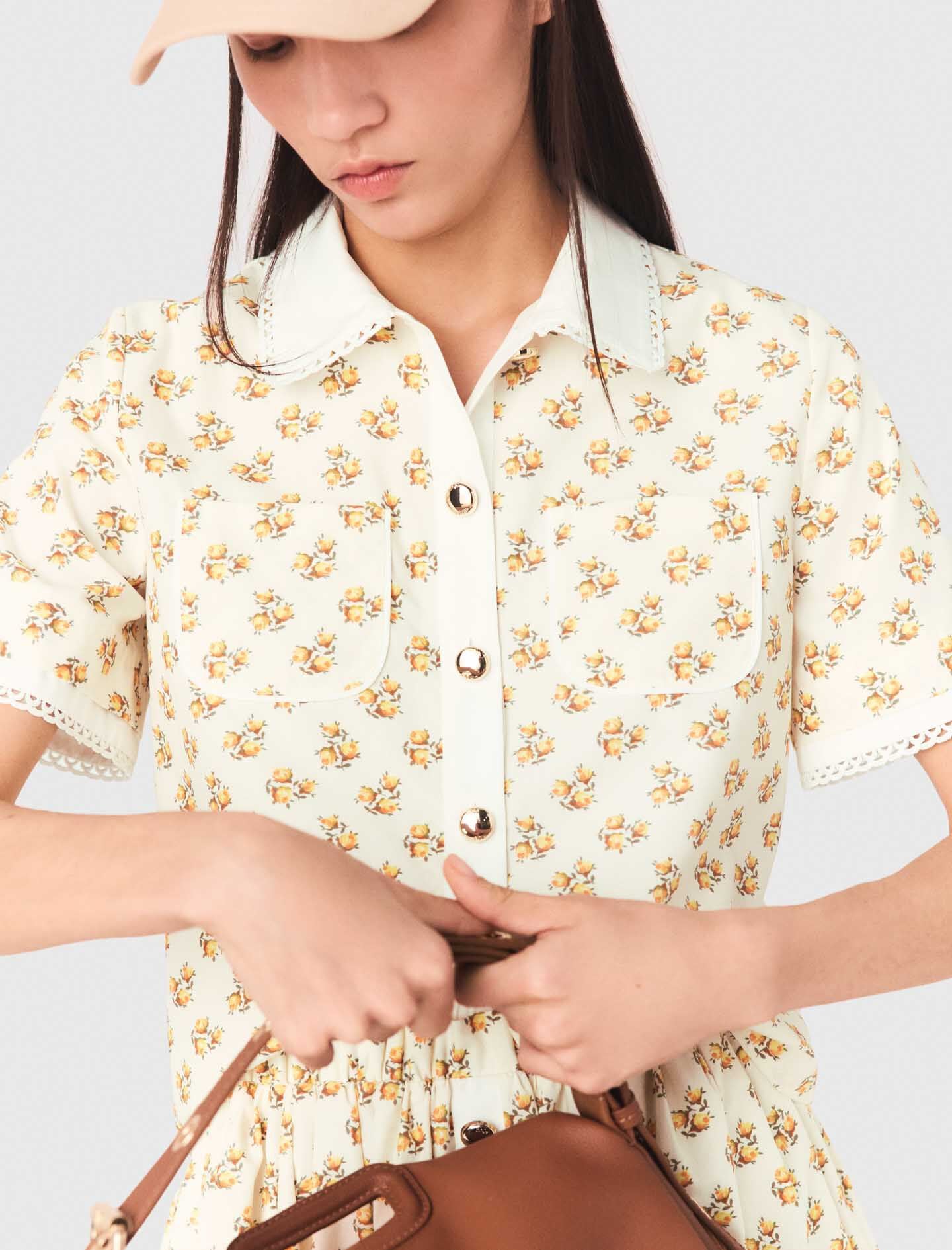 Maje Online / Patterned shirt with croquet trim