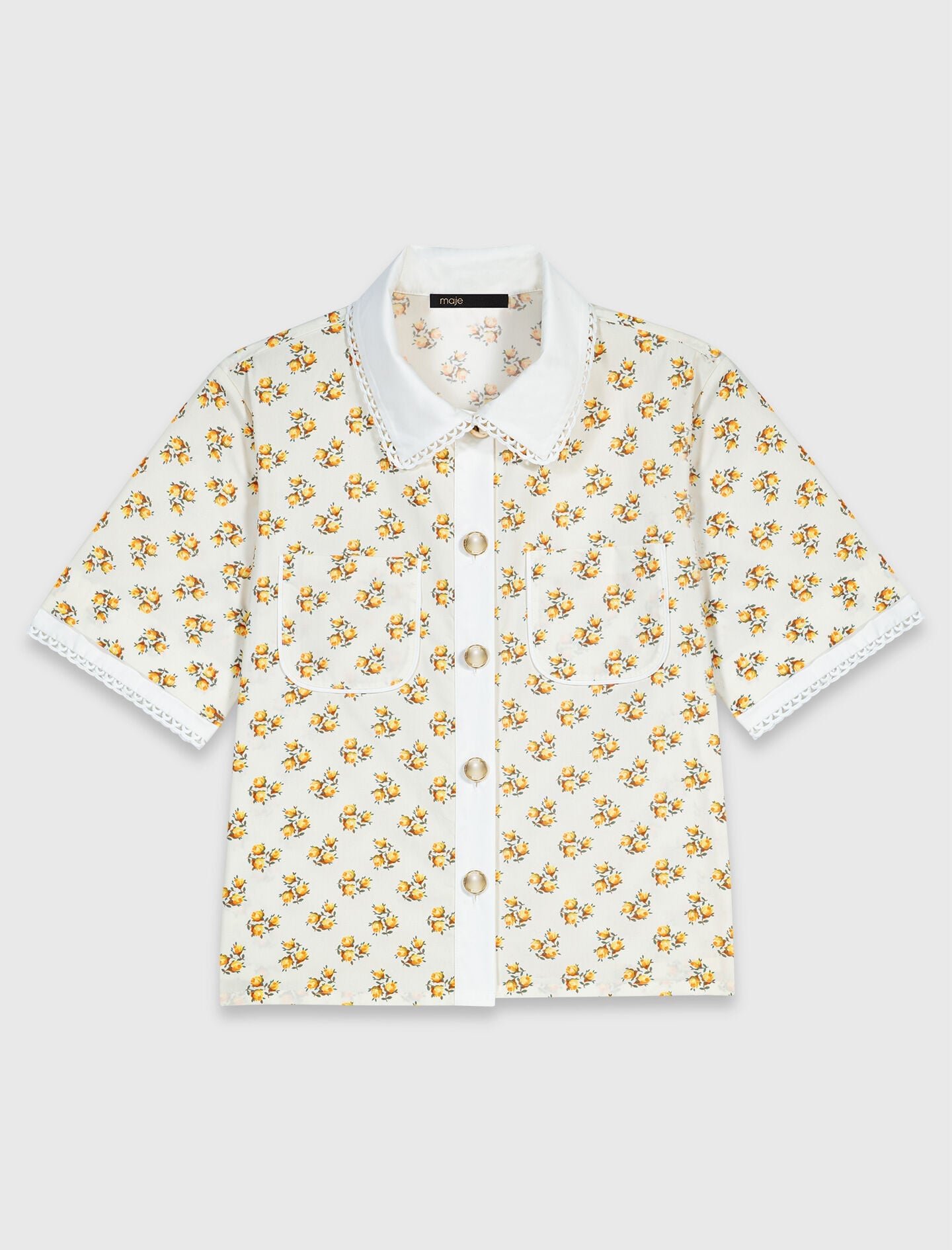 Maje Online / Patterned shirt with croquet trim