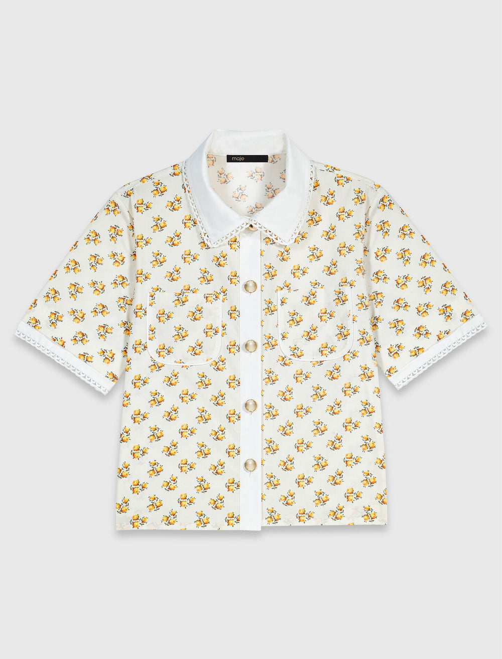 Maje Online / Patterned shirt with croquet trim