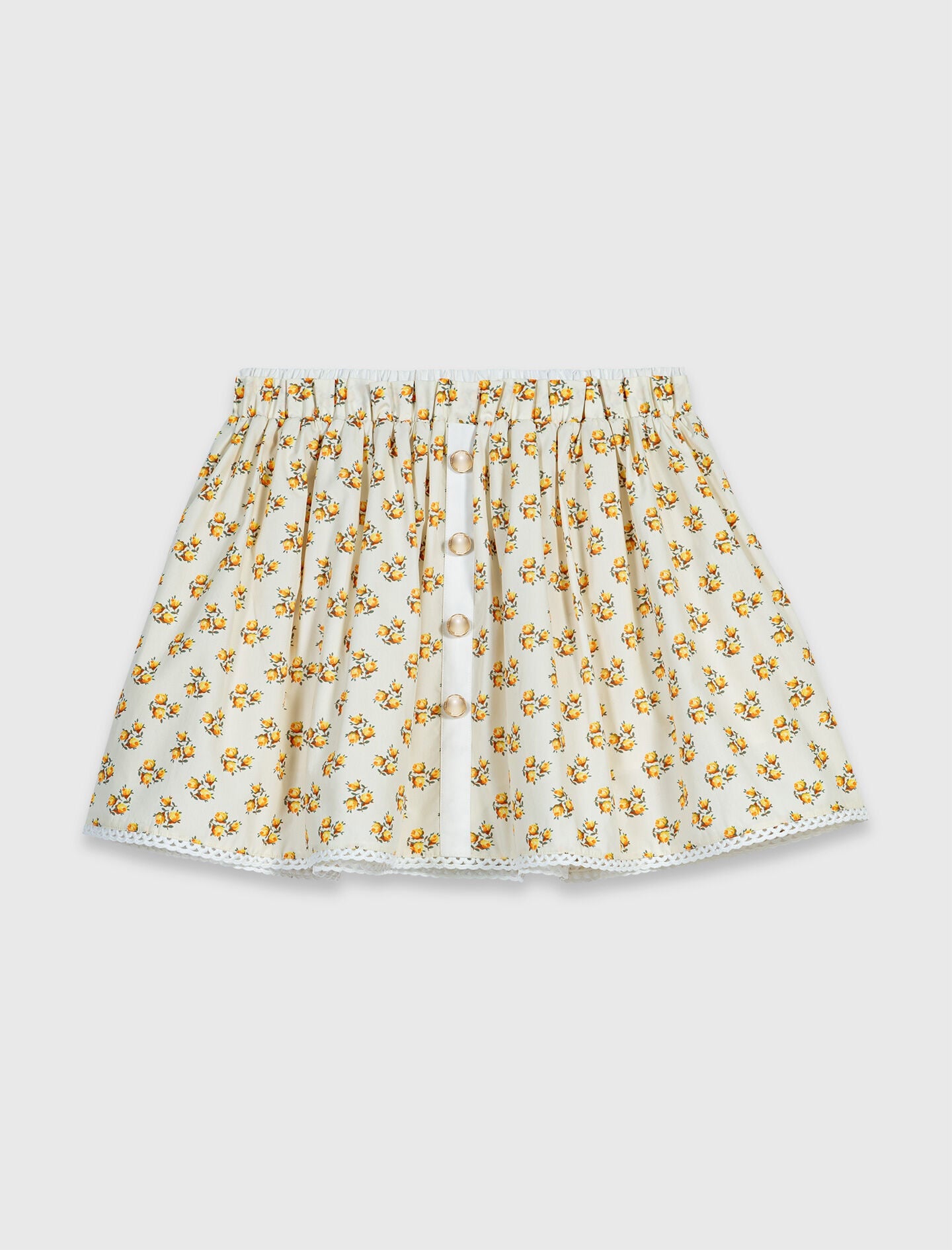 Maje Sale / Printed skirt with rickrack trim