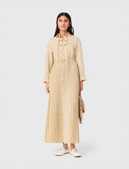 Maje Discount / Eyelet pleated maxi dress