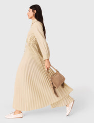 Maje Discount / Eyelet pleated maxi dress