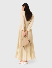 Maje Discount / Eyelet pleated maxi dress