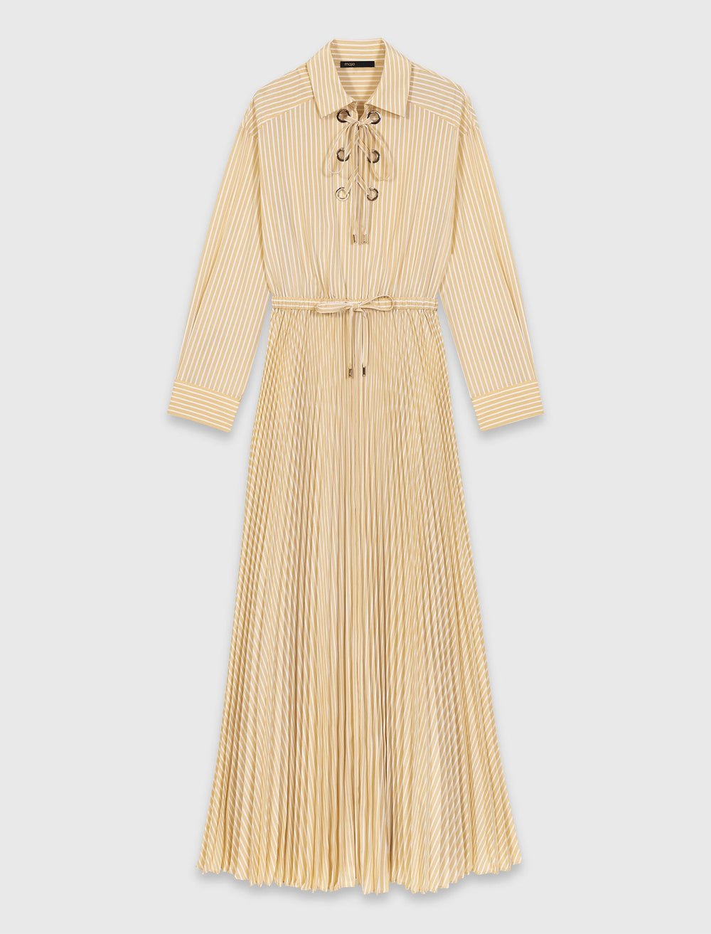 Maje Discount / Eyelet pleated maxi dress