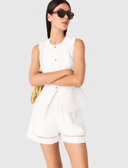 Maje Online / Embroidered linen blend shorts