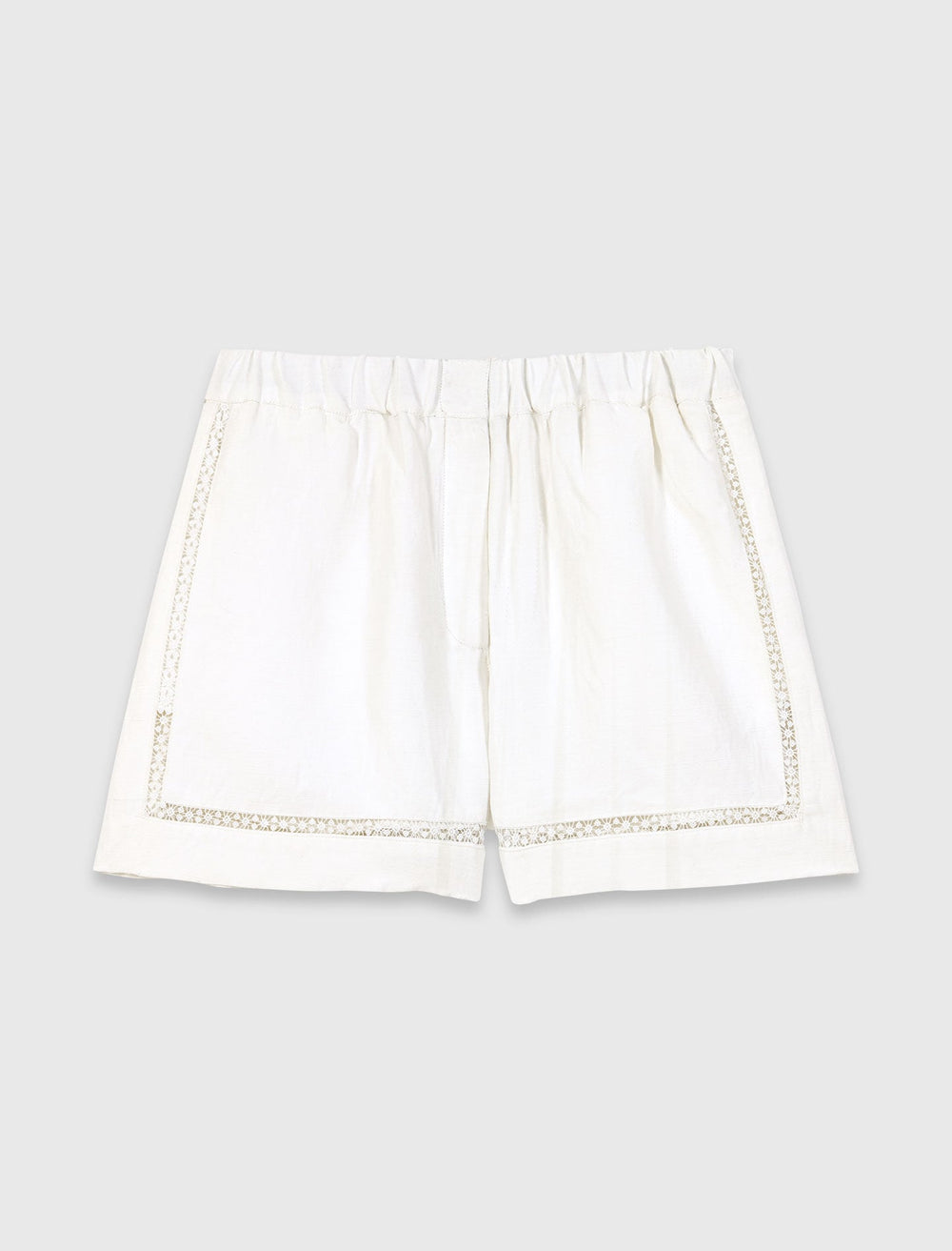 Maje Online / Embroidered linen blend shorts