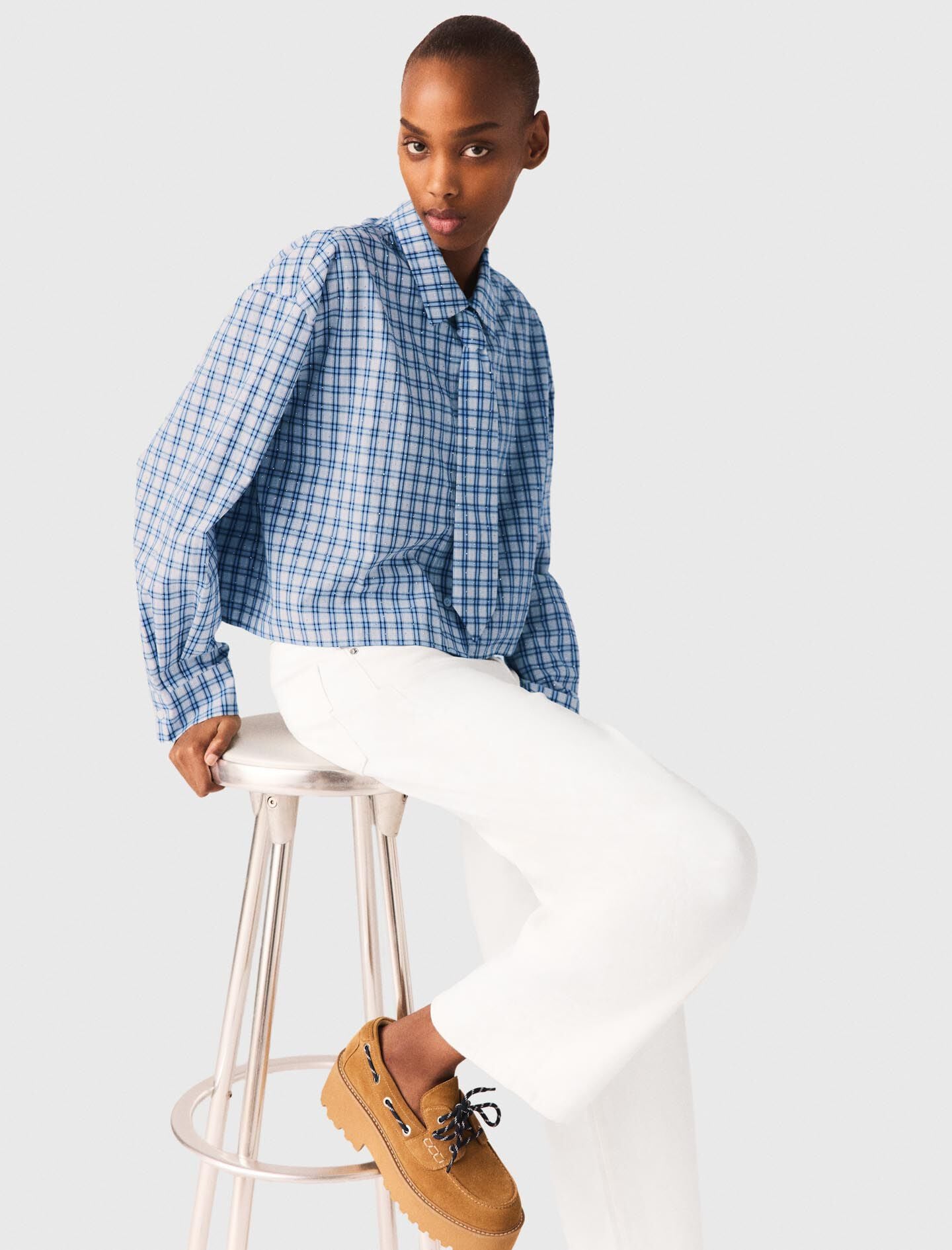 Maje New / Rhinestone shirt with removable tie