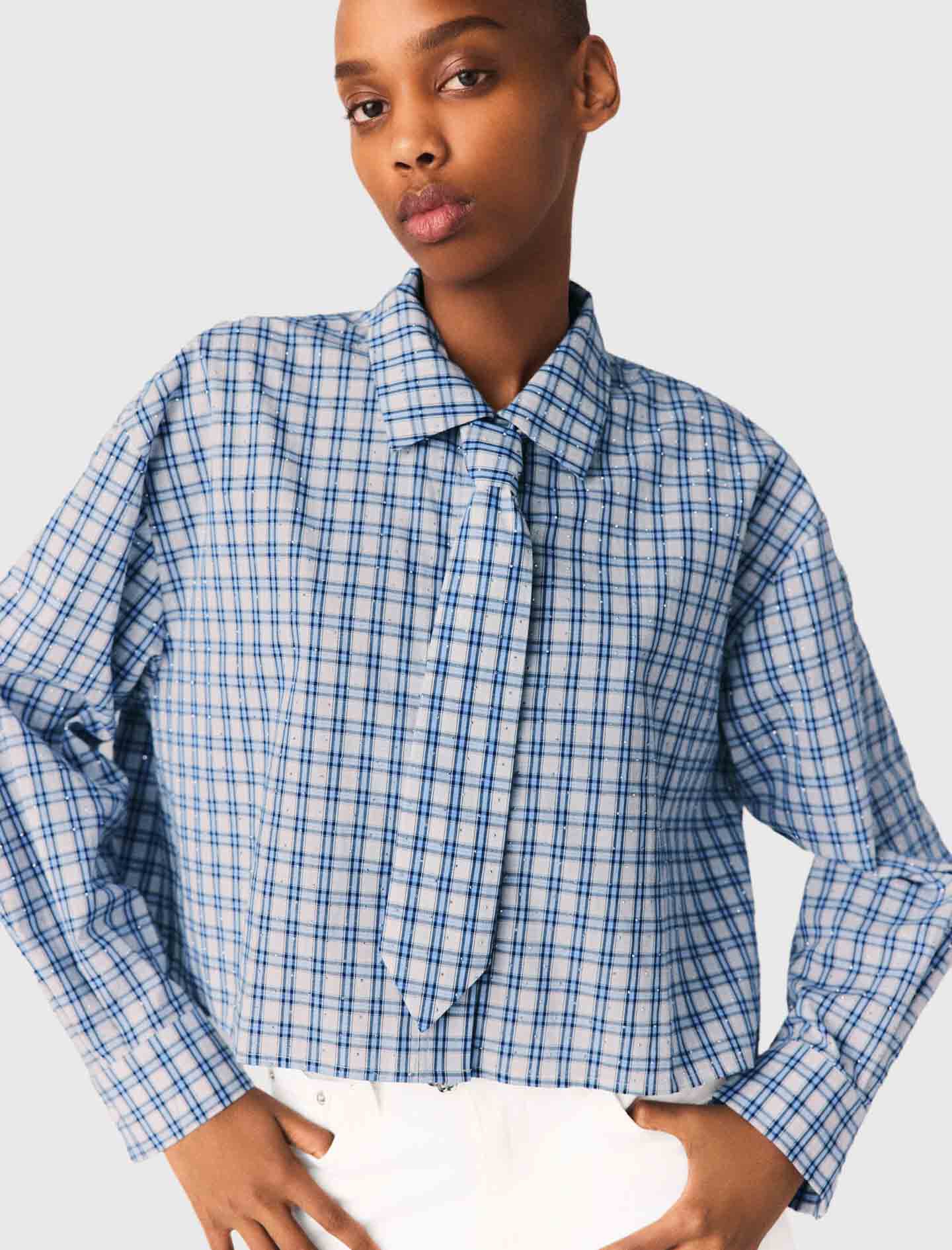 Maje New / Rhinestone shirt with removable tie