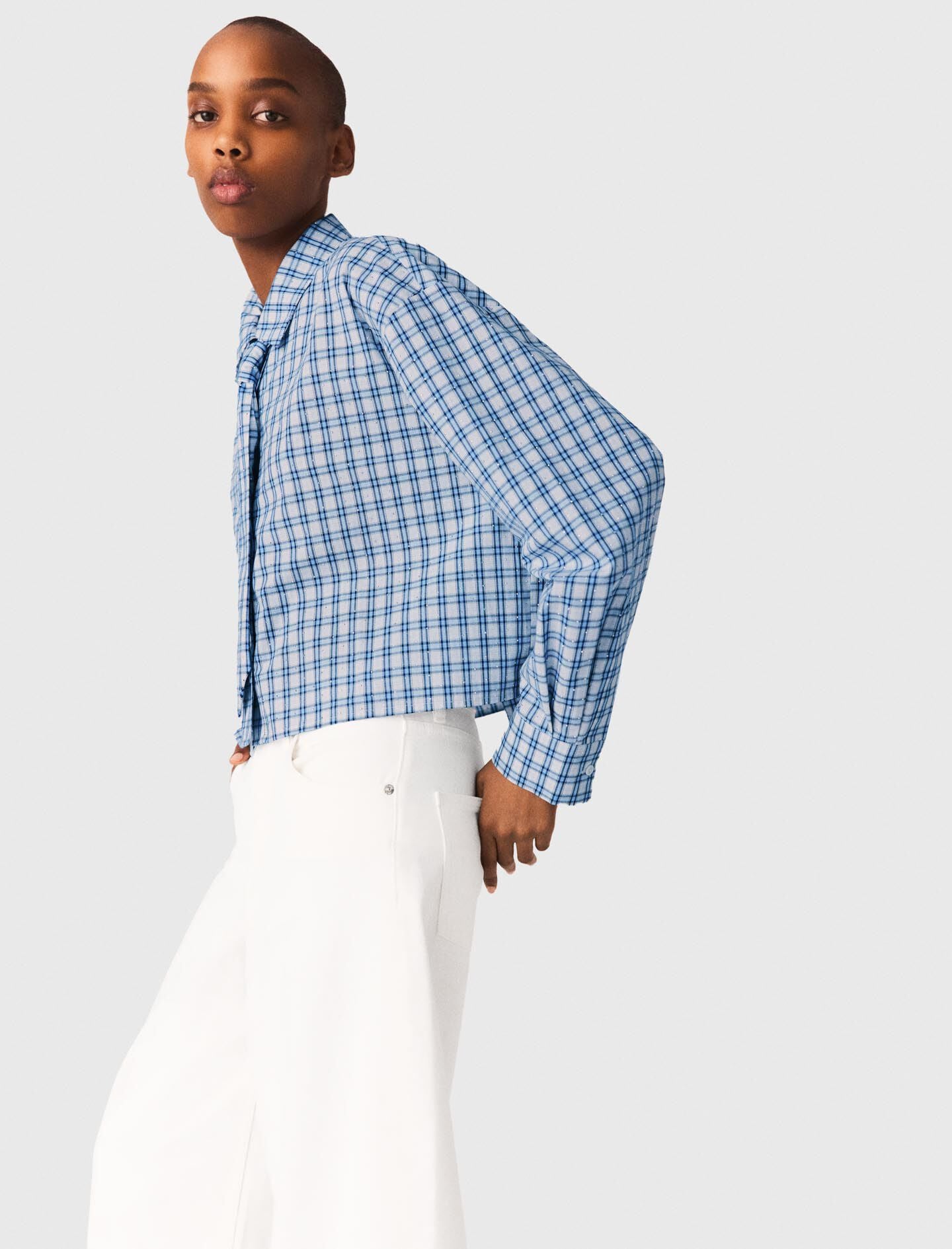 Maje New / Rhinestone shirt with removable tie