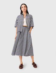 Maje Discount / Linen-blend midi skirt