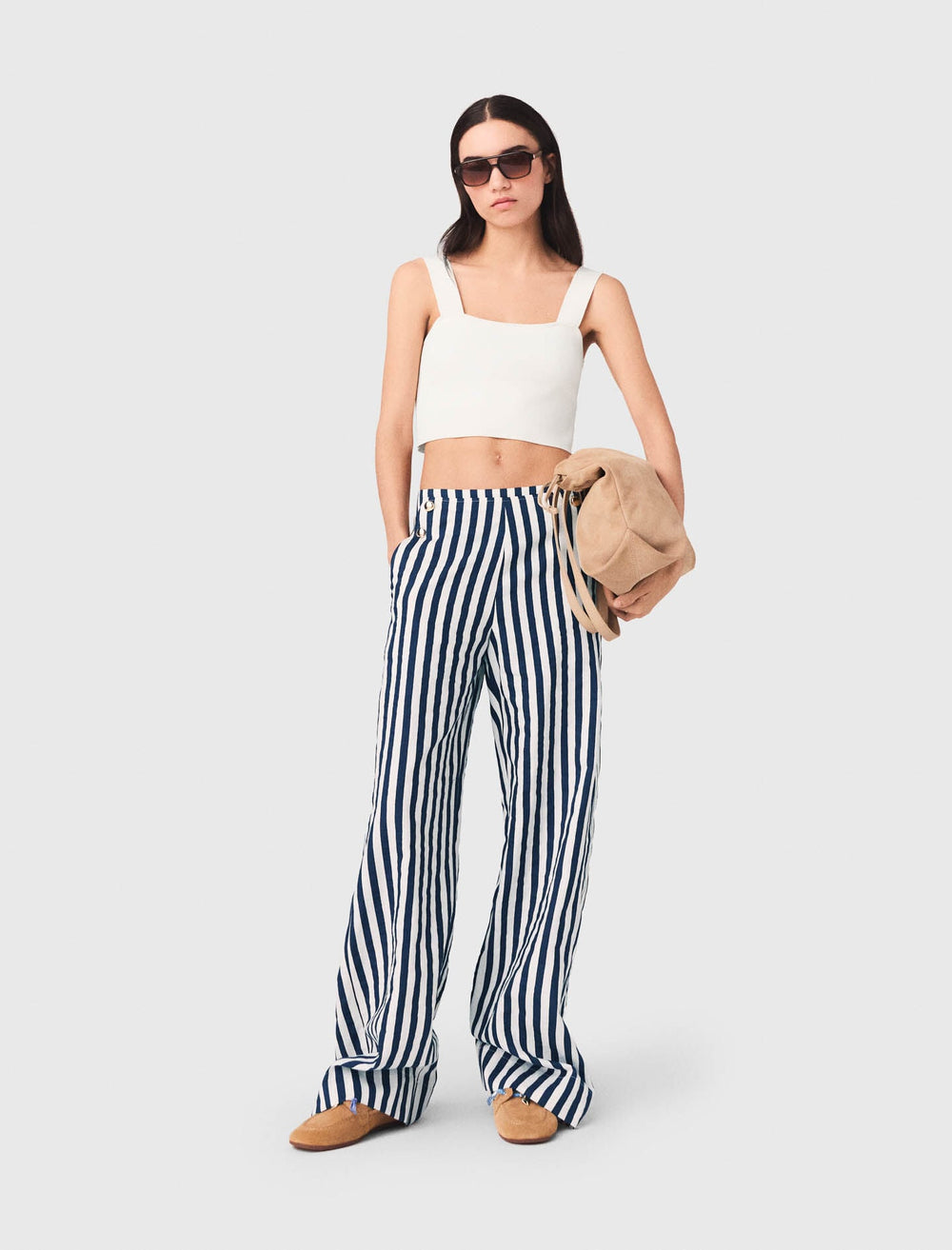 Maje Online / Linen blend sailor trousers