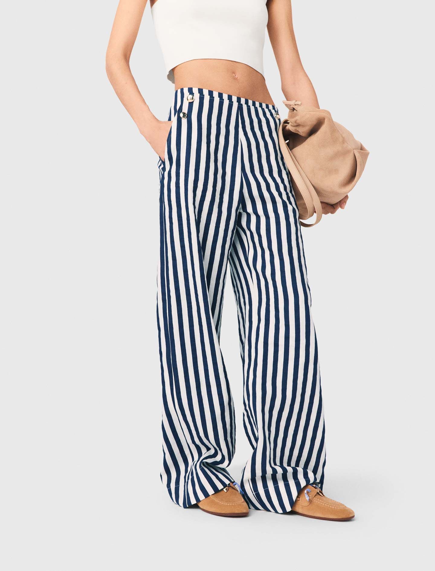 Maje Online / Linen blend sailor trousers