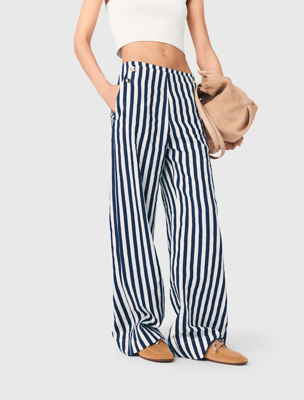 Maje Online / Linen blend sailor trousers