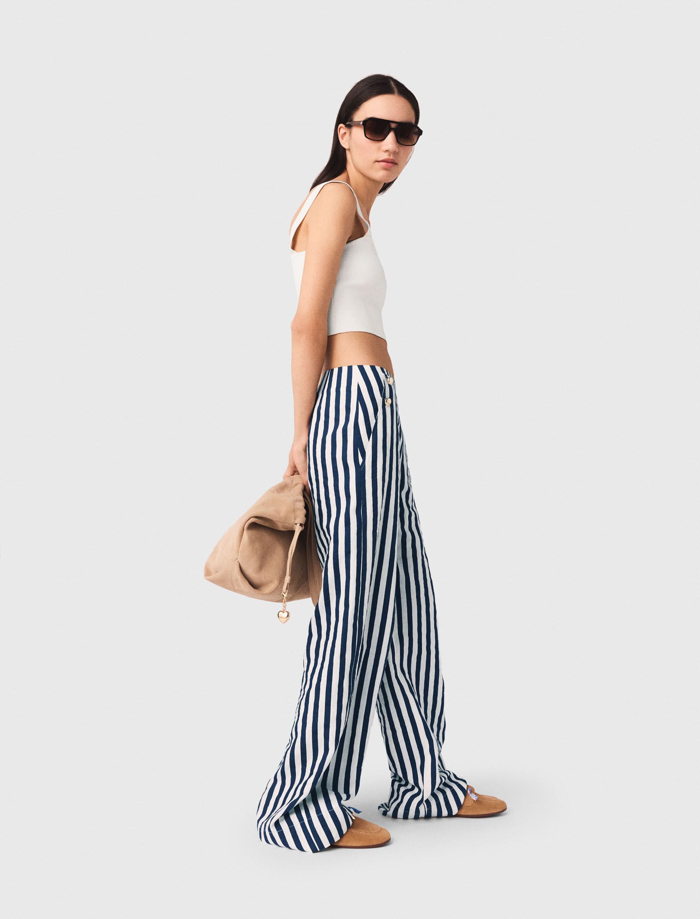 Maje Online / Linen blend sailor trousers