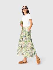 Maje Discount / Printed maxi skirt with shorts