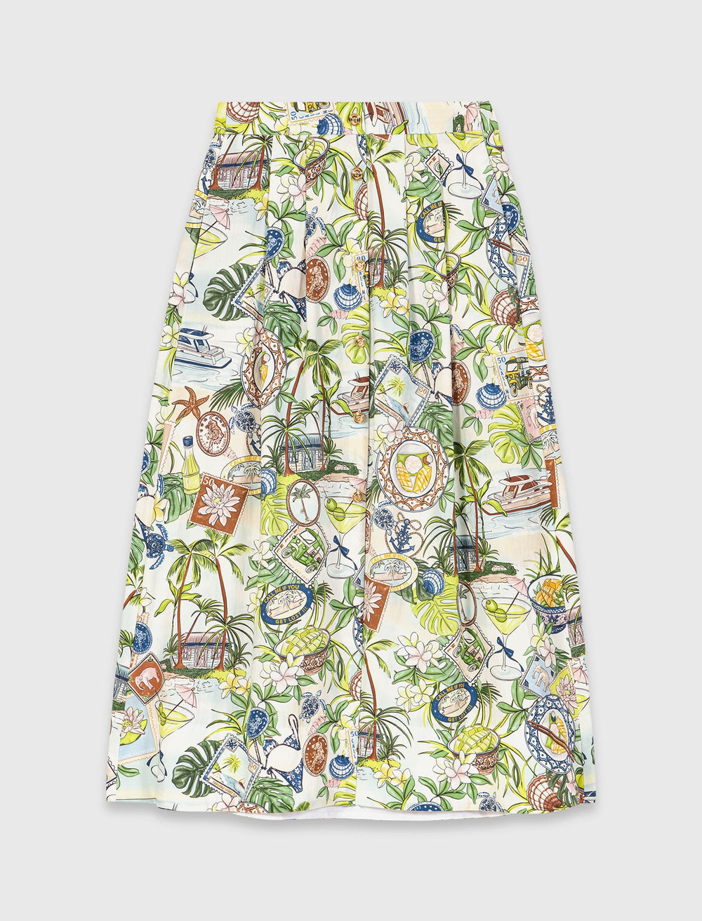 Maje Discount / Printed maxi skirt with shorts