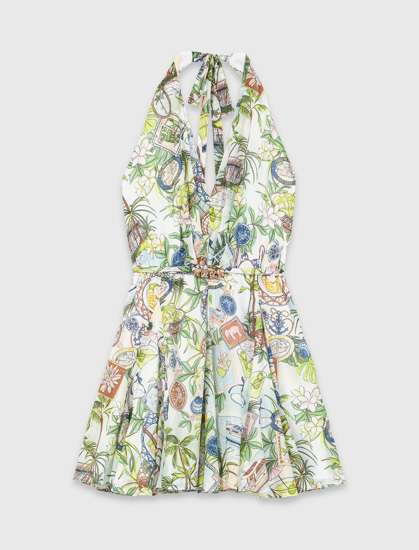 Maje Online / Short Patterned Backless Dress