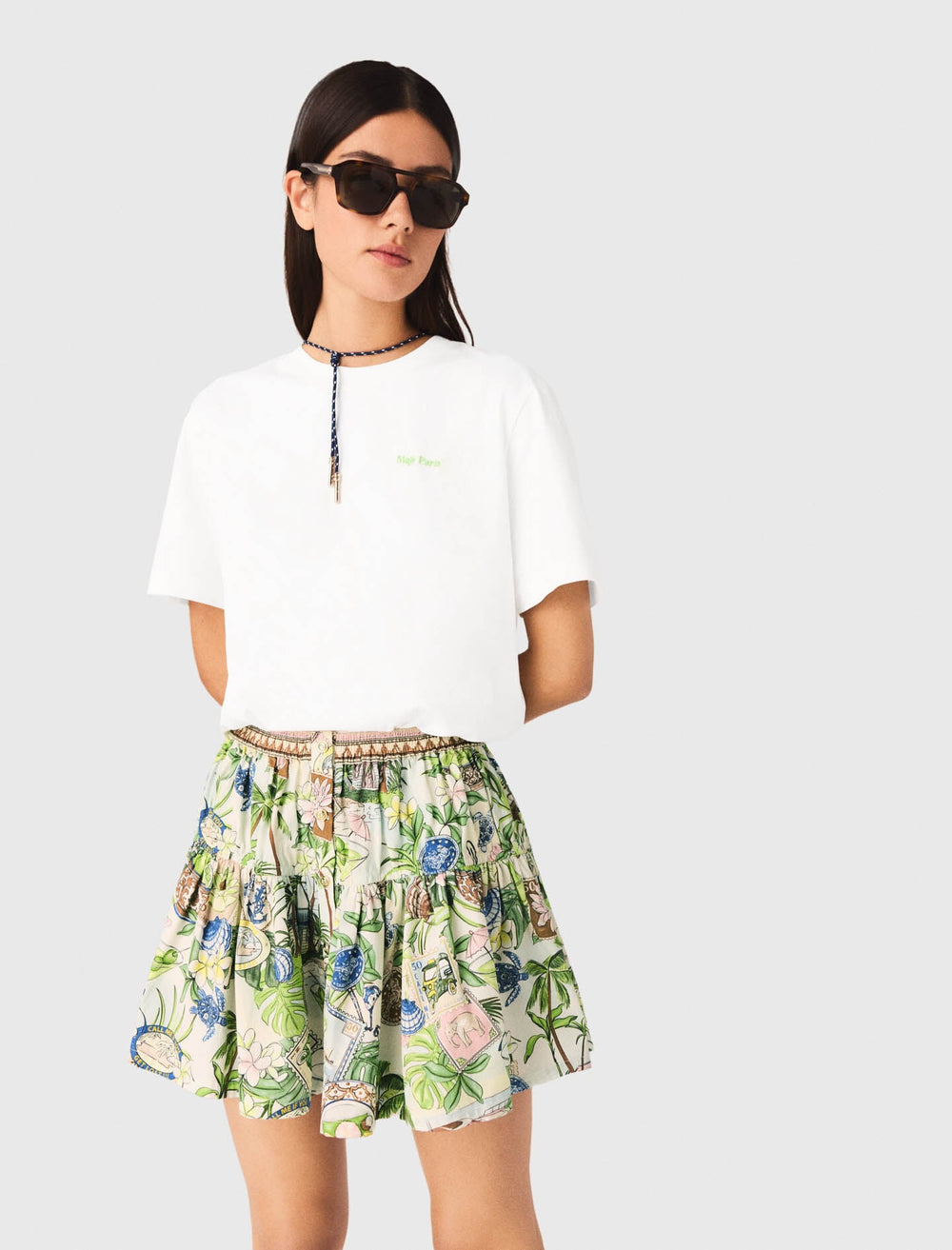 Maje Shop / Printed ruffled skirt