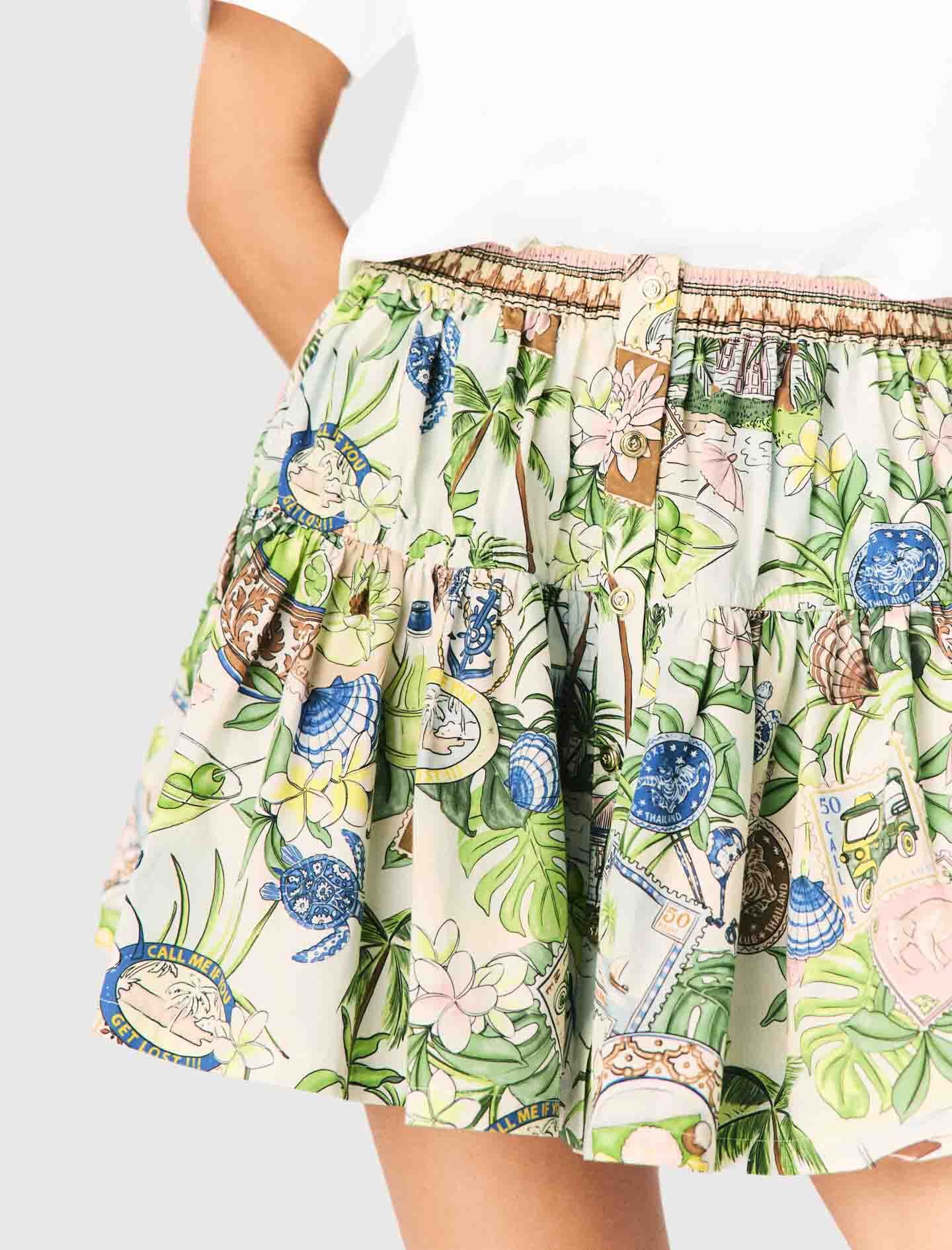 Maje Shop / Printed ruffled skirt
