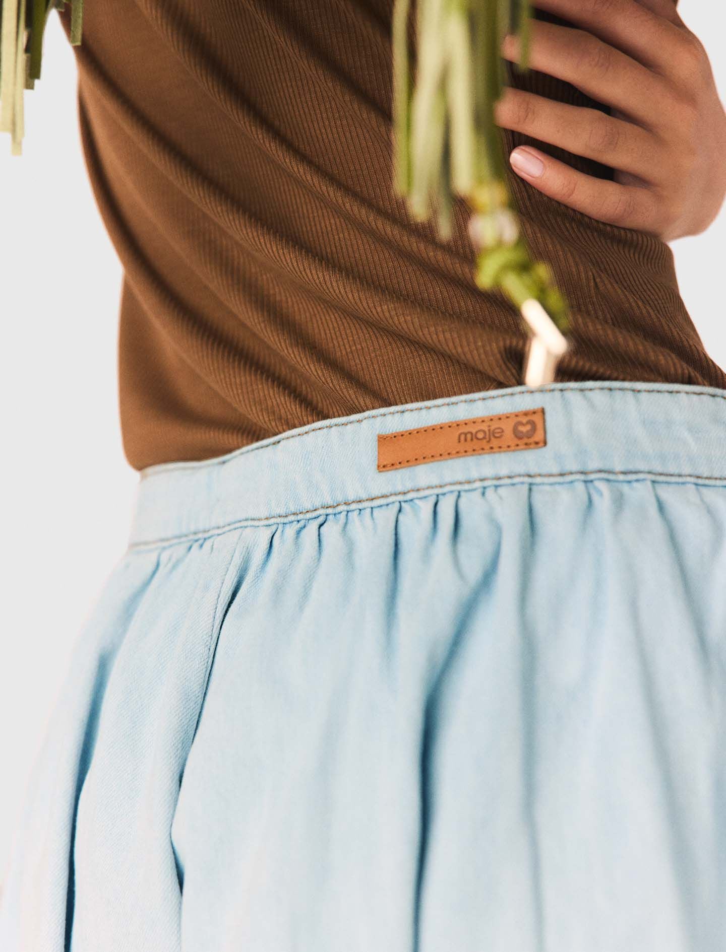 Maje On Sale / Chambray balloon skort