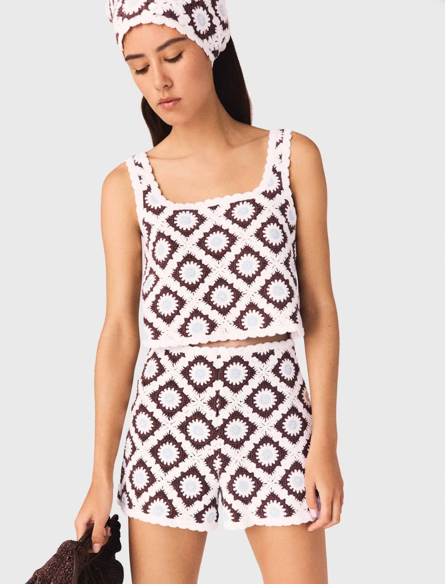 Maje Outlet / Floral Crochet Top