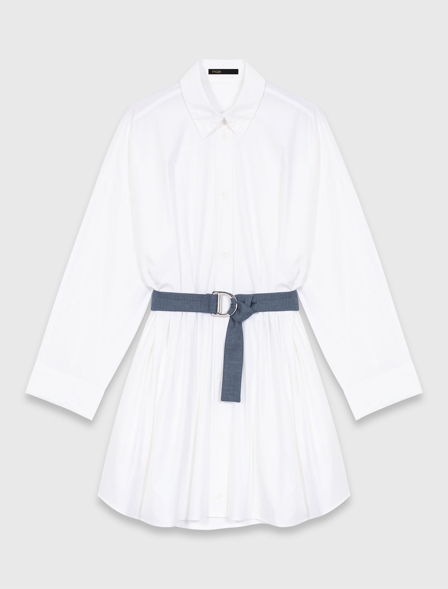 Maje Sale / Shirt dress with contrast belt