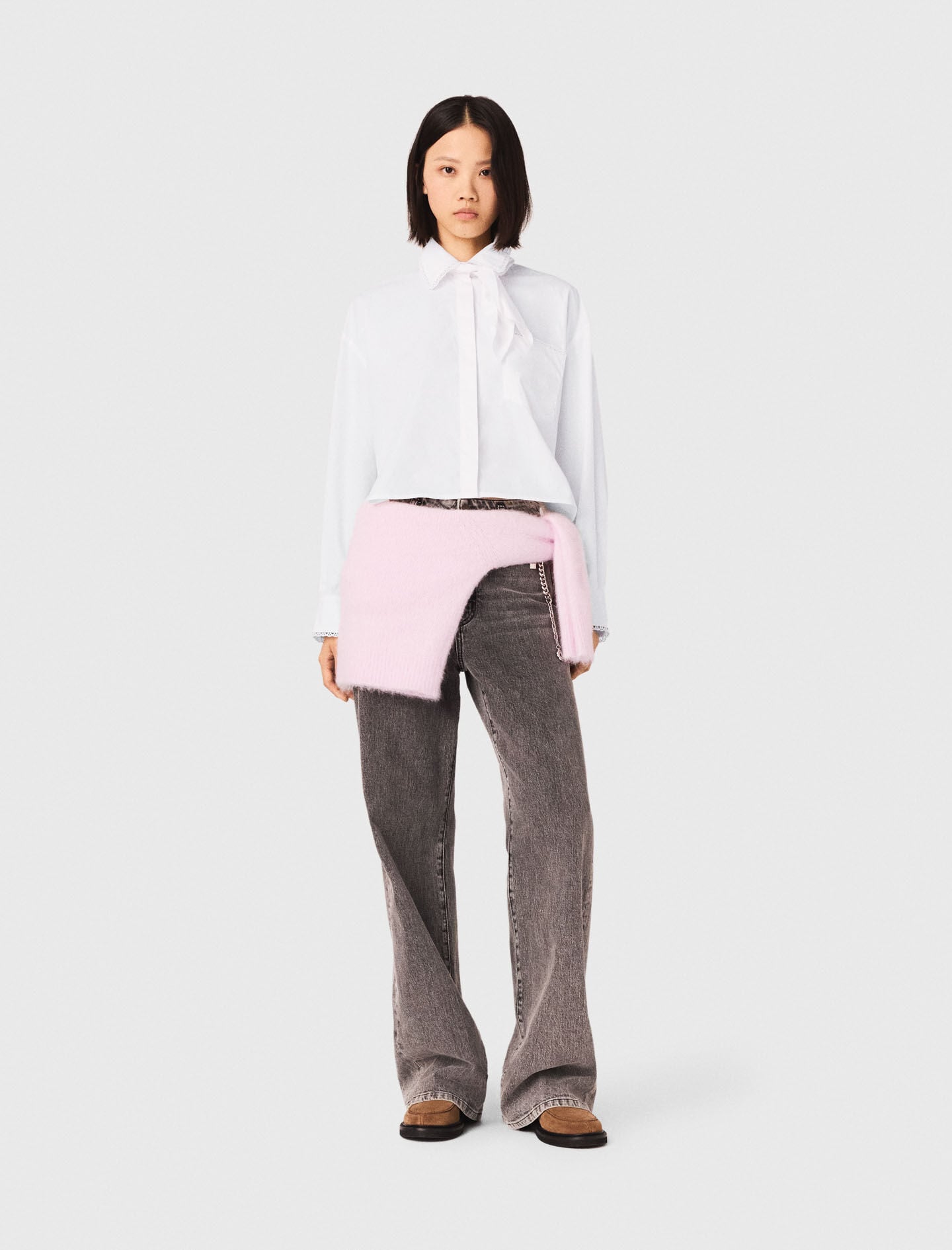 Maje New / Crochet collar shirt