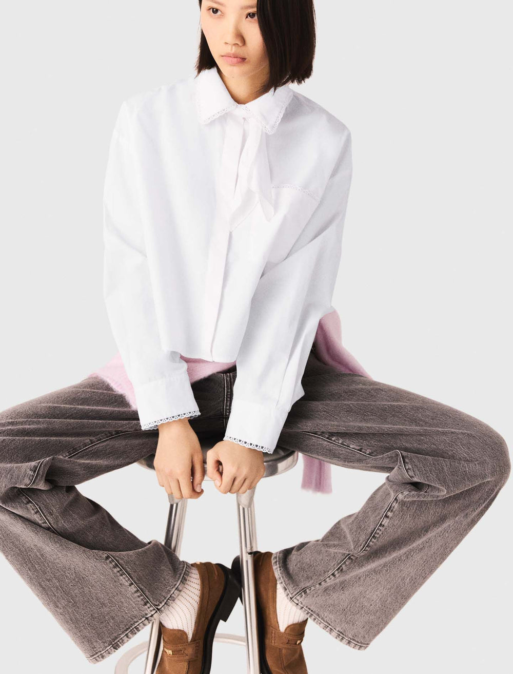 Maje New / Crochet collar shirt