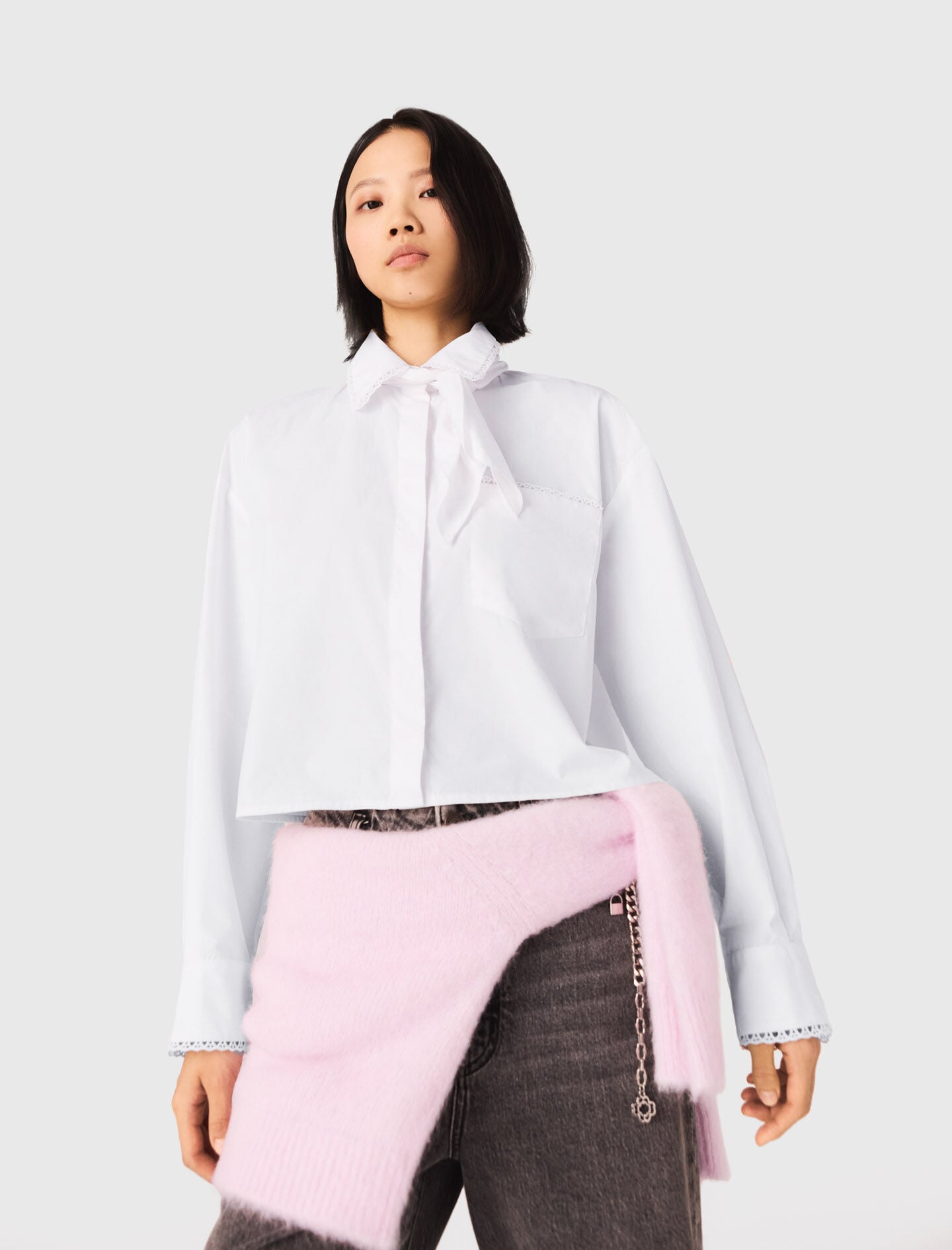 Maje New / Crochet collar shirt