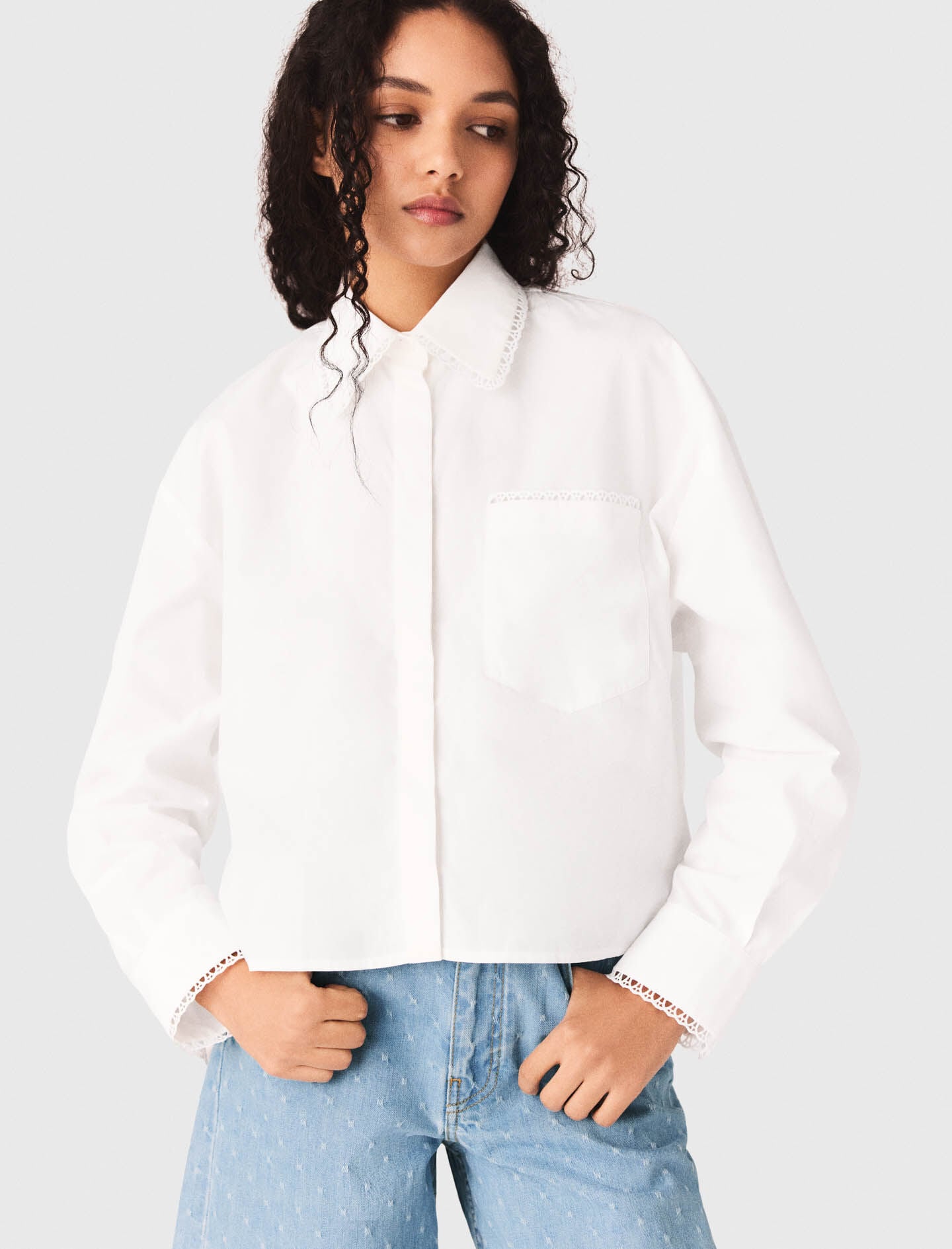 Maje New / Crochet collar shirt