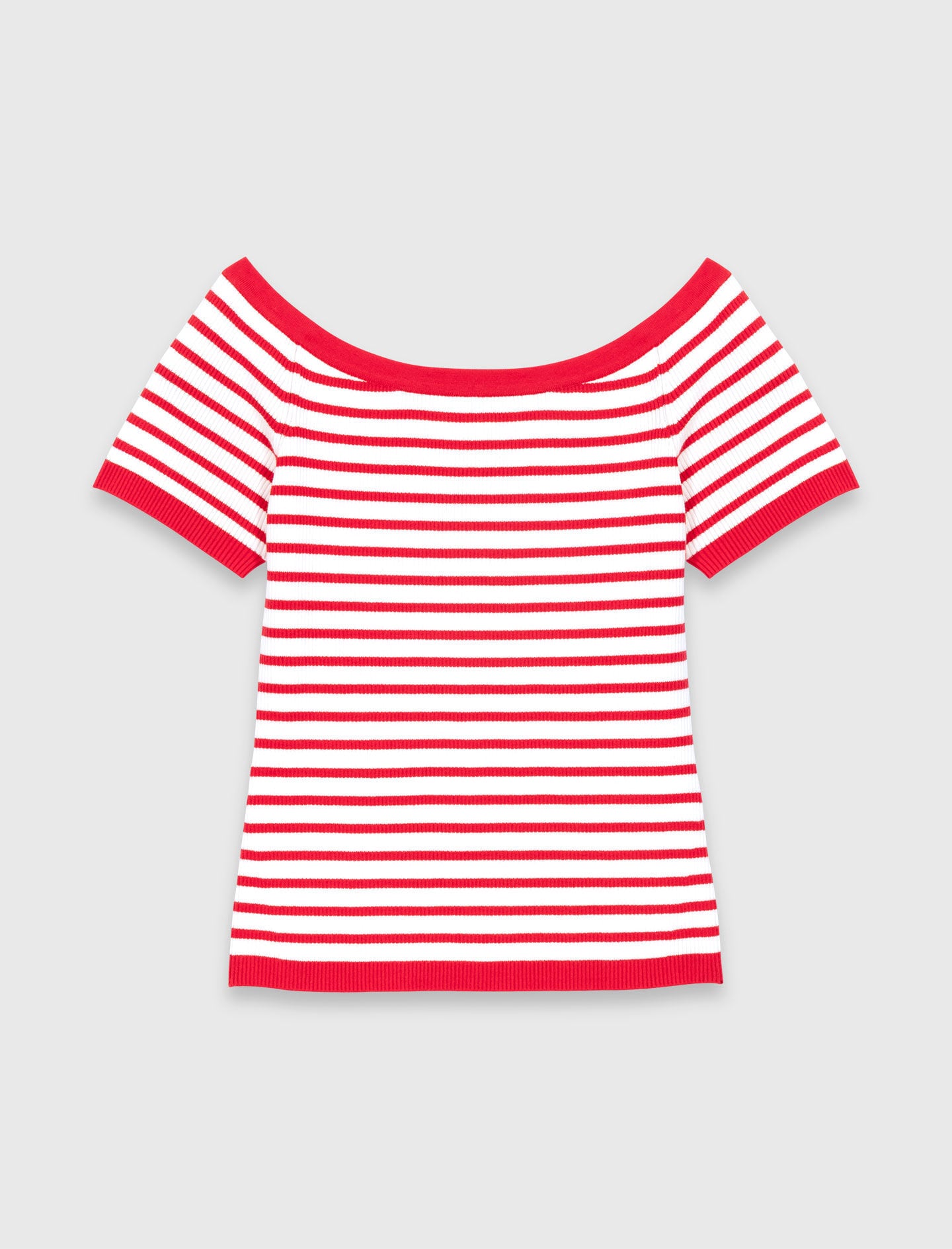 Maje Shop / Striped knit top with boat neck