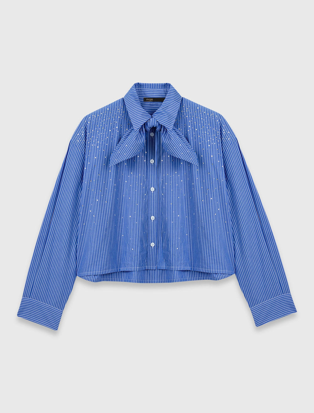 Maje Sale / Rhinestone shirt with removable tie