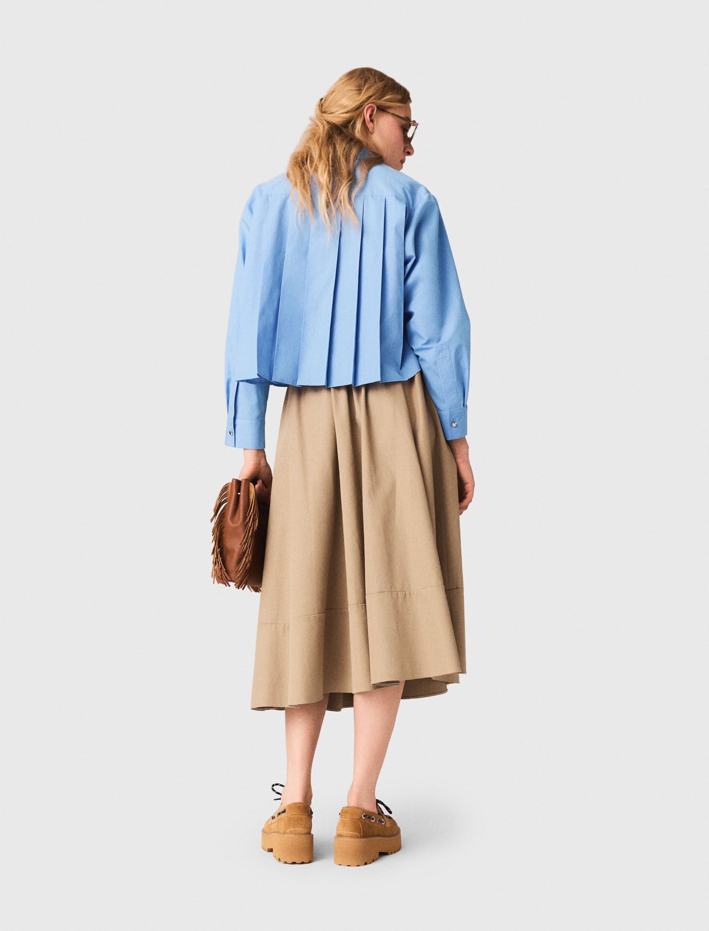 Maje On Sale / Embroidered shirt with pleated back