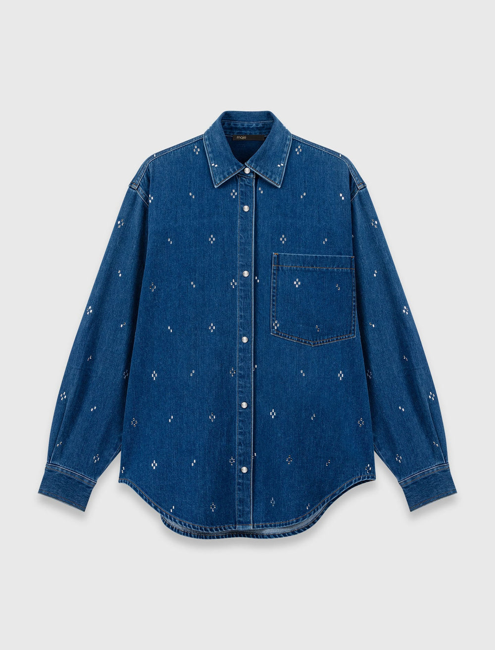 Maje Outlet / Rhinestone denim shirt
