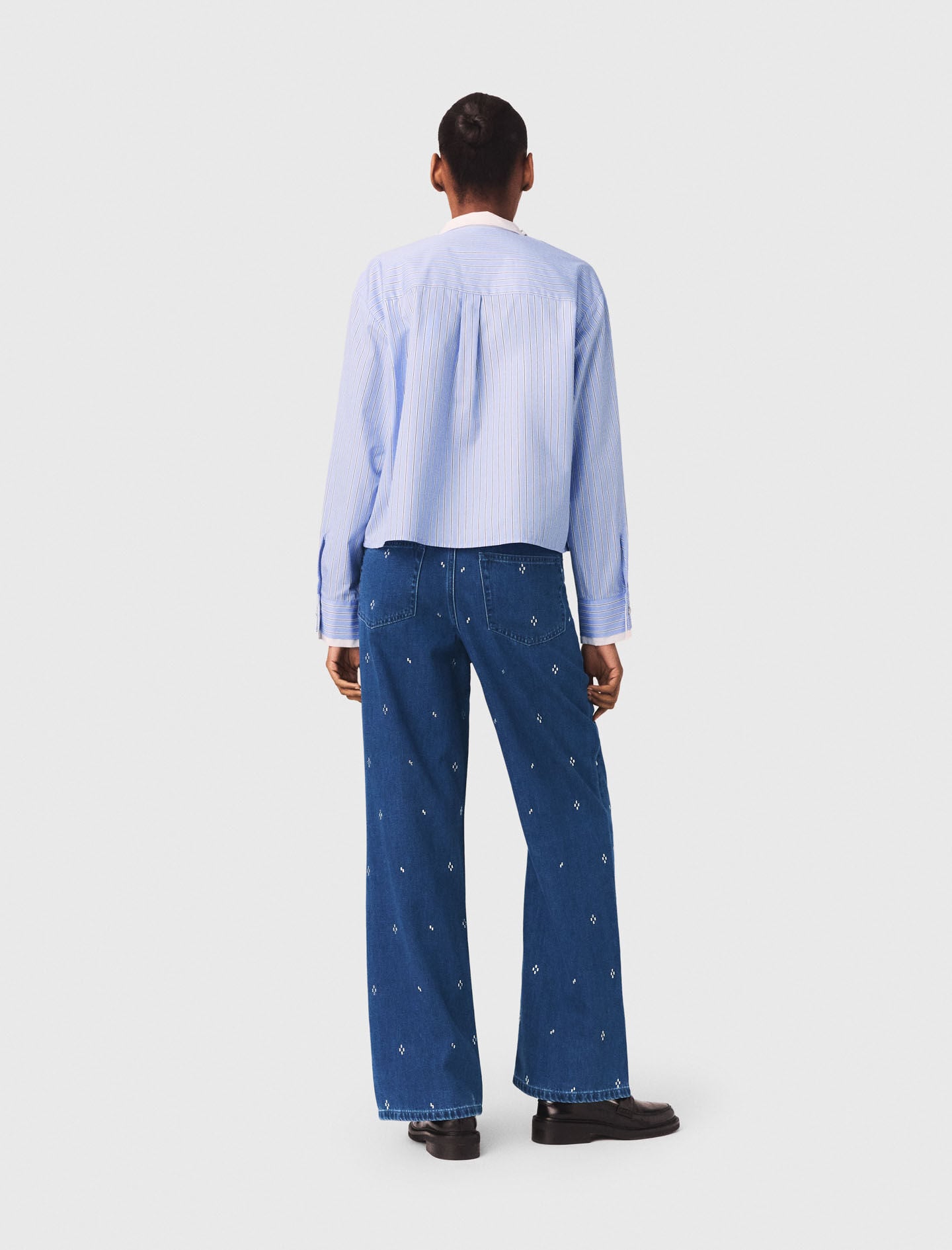 Maje New / Wide jeans with rhinestones