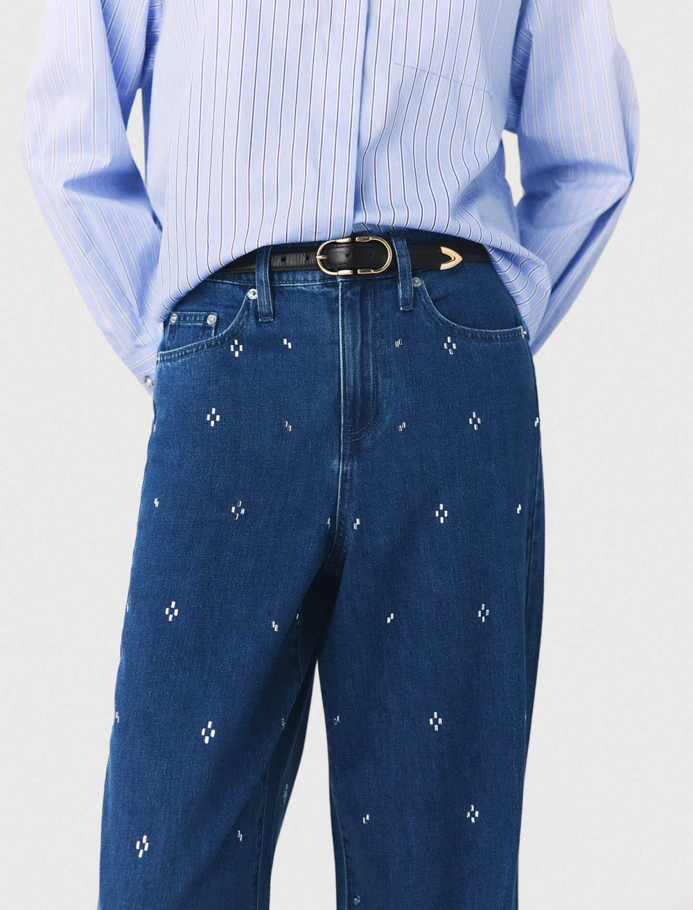 Maje New / Wide jeans with rhinestones
