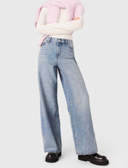 Maje Discount / Wide-leg all-over rhinestone jeans