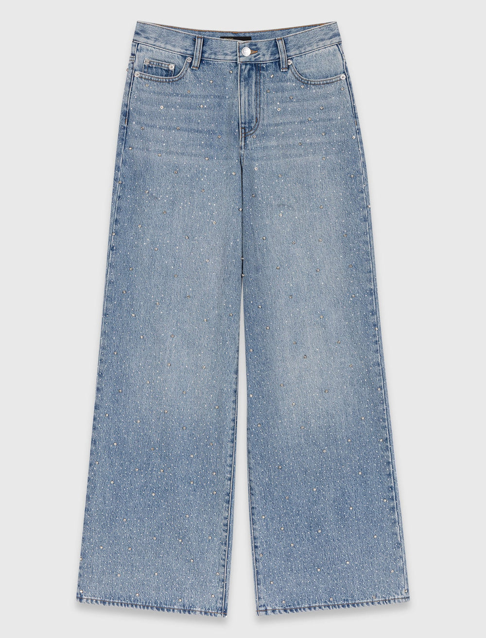 Maje Discount / Wide-leg all-over rhinestone jeans